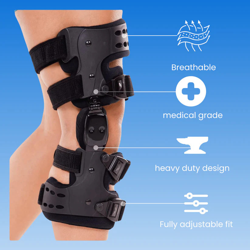 StabilityPlus Knee Brace - Attelle de Décharge pour l'Arthrose du Genou | Support Médial et Latéral pour la Douleur de l'Arthrite Os sur Os